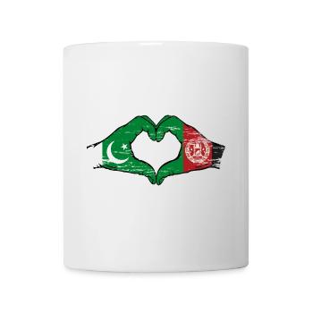 Pakistan Afghanistan Flag Hands Heart - Mug - white - Front