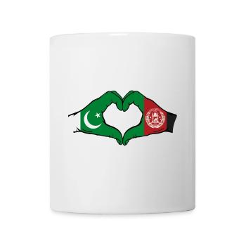 Pakistan Afghanistan Flag Hands Heart - Mug - white - Front