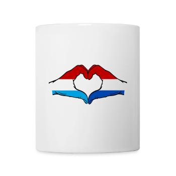 Luxemburg Holland Flagge Haende Herzform - Tasse - Weiß - Vorne