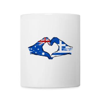 Australien Griechenland Flagge Haende Herzform - Tasse - Weiß - Vorne