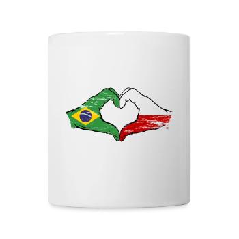 Brasilien Polen Flagge Haende Herzform used - Tasse - Weiß - Vorne