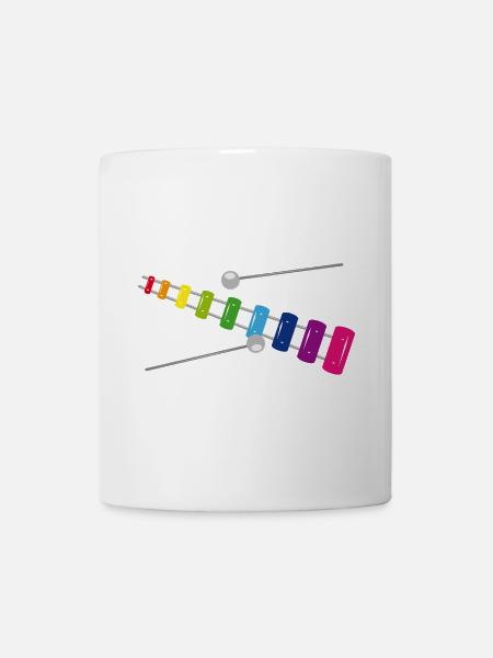 Regenbogen Xylophon – Farbenfrohes Musikinstrument - Tasse - Weiß