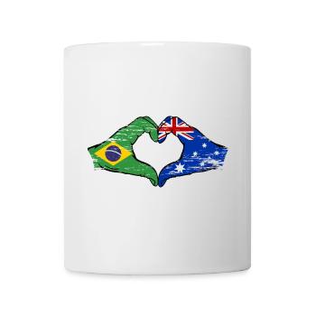 Brésil Australie Mains Forme de Coeur Utilisé - Mug blanc - blanc - Devant