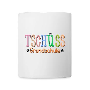 TSCHÜSS GRUNDSCHULE Abschluss Fussball - Tasse - Weiß - Vorne