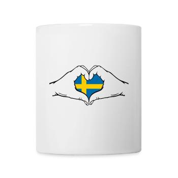 Drapeau de la Suède Coeur - Mug blanc - blanc - Devant