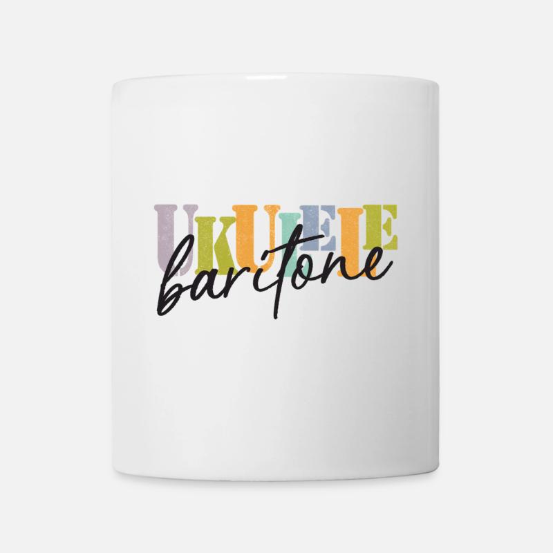 Baritone Ukulele bunt und schwarz - Tasse - Weiß