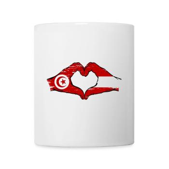 Tunisia Austria Flag Hands Heart Shape Used - Mug - white - Front