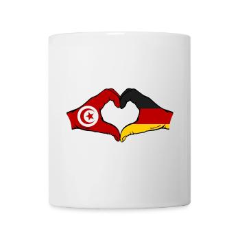 Tunisia Germany Flag Hands Heart Shape - Mug - white - Front