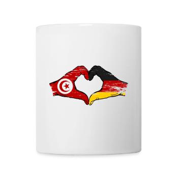 Tunesien Deutschland Flagge Hände Herzform used - Tasse - Weiß - Vorne