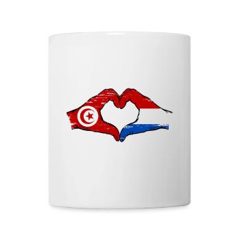 Tunisie Hollande Drapeau Mains Coeur Forme Utilisé - Mug blanc - blanc - Devant