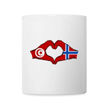 Tunisia Norway Flag Hands Heart Shape - Mug - white - Front