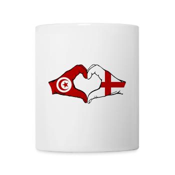 Tunisia England Flag Hands Heart Shape - Mug - white - Front