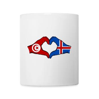 Tunisie Islande Drapeau Mains Coeur Forme - Mug blanc - blanc - Devant
