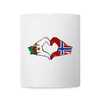 Algerien Norwegen Flagge Hände Herzform used - Tasse - Weiß - Vorne