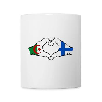 Algérie Finlande Drapeau Mains Coeur Forme - Mug blanc - blanc - Devant