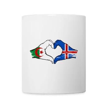 Algeria Iceland Flag Hands Heart Shape Used - Mug - white - Front