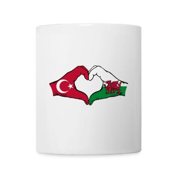 Türkei Wales Flagge Haende Herzform - Tasse - Weiß - Vorne
