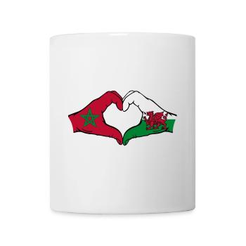 Marokko Wales Flagge Hände Herzform - Tasse - Weiß - Vorne