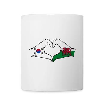 Südkorea Wales Flagge Hände Herzform - Tasse - Weiß - Vorne