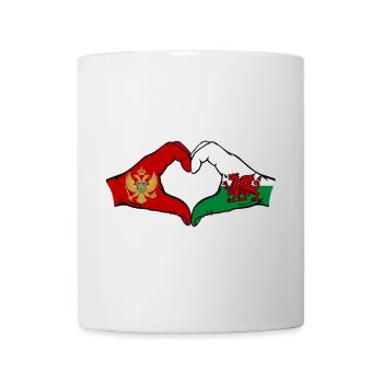 Monténégro Pays de Galles Drapeau Mains Coeur Forme - Mug blanc - blanc - Devant