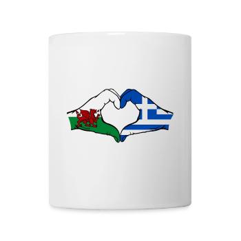 Wales Greece Flag Hands Heart Shape - Mug - white - Front