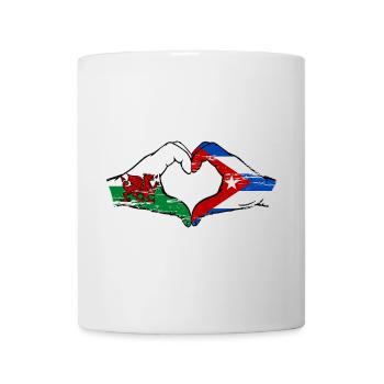Pays de Galles Cuba Drapeau Mains Coeur Forme Utilisé - Mug blanc - blanc - Devant