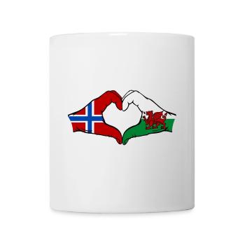 Norway Wales Flag Hands Heart Shape - Mug - white - Front