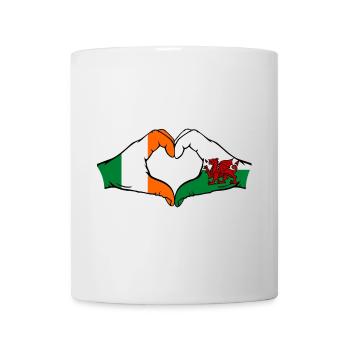 Irland Wales Flagge Hände Herzform - Tasse - Weiß - Vorne