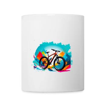 illustration,mountainbike,rennrad,graffiti,berge - Tasse - Weiß - Vorne