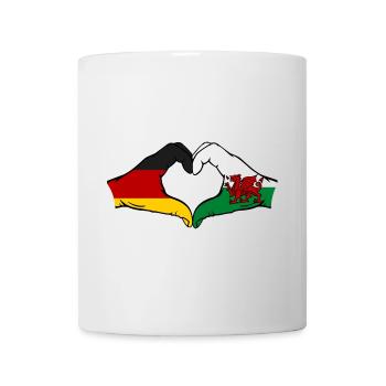 Germany Wales Flag Hands Heart Shape - Mug - white - Front