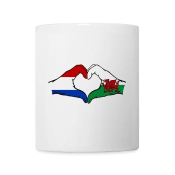 Holland Wales Flag Hands Heart Shape - Mug - white - Front