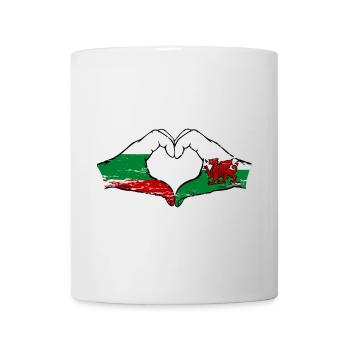 Bulgarie Pays de Galles drapeau mains forme de coeur utilisé - Mug blanc - blanc - Devant
