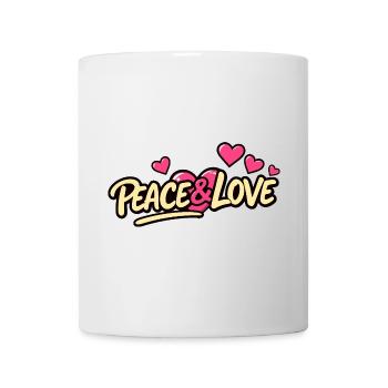 Peace & Love Hearts Logo - Mug blanc - blanc - Devant