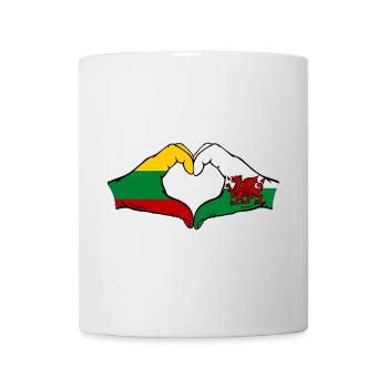 Lituanie Pays de Galles Drapeau Mains Coeur Forme - Mug blanc - blanc - Devant