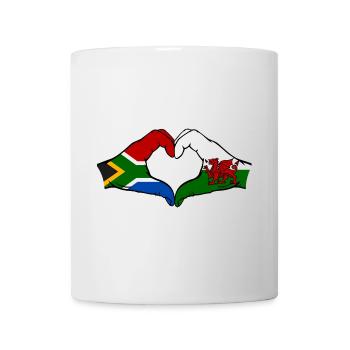 South Africa Wales Flag Hands Heart Shape - Mug - white - Front