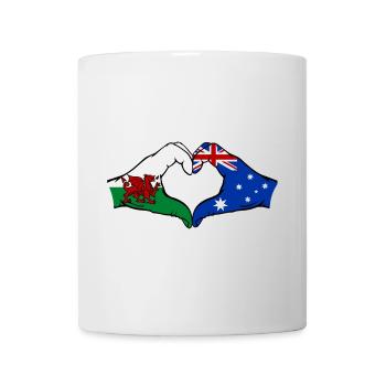 Pays de Galles Australie Drapeau Mains Coeur Forme - Mug blanc - blanc - Devant