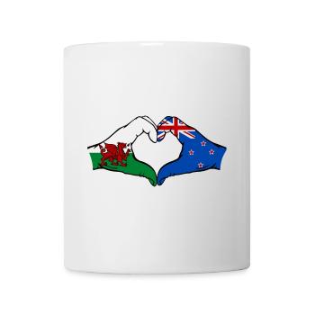 Pays de Galles Nouvelle-Zélande drapeau mains forme coeur - Mug blanc - blanc - Devant