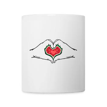 Watermelon Design Hands Heart Shape - Mug - white - Front