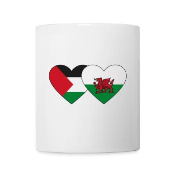 Drapeau Palestine Pays de Galles Coeur - Mug blanc - blanc - Devant
