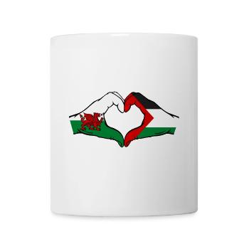 Pays de Galles Palestine Drapeau Mains Coeur Forme - Mug blanc - blanc - Devant