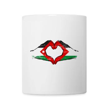 Jordanie Palestine Drapeau Mains Coeur Forme Utilisé - Mug blanc - blanc - Devant