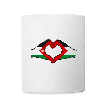 Jordanie Palestine Drapeau Mains Coeur Forme - Mug blanc - blanc - Devant