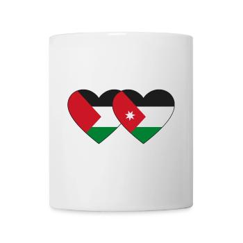 Palestine Jordanie Drapeau Coeur - Mug blanc - blanc - Devant