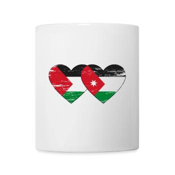 Palestine Jordanie drapeau coeur utilisé - Mug blanc - blanc - Devant