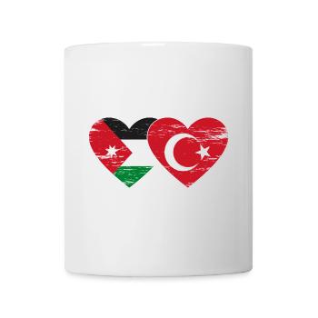 Jordanie Turquie Drapeau Coeur Utilisé - Mug blanc - blanc - Devant