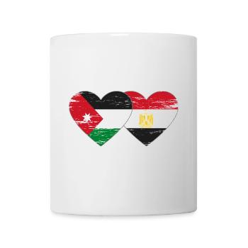 Jordanie Égypte Drapeau Coeur Utilisé - Mug blanc - blanc - Devant