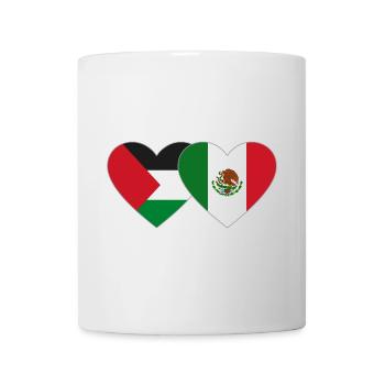 Palestine Mexico Flag Heart - Mug - white - Front