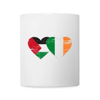 Palestine Irlande Drapeau Coeur Utilisé - Mug blanc - blanc - Devant
