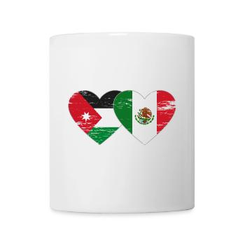 Jordanie Mexique Drapeau Coeur Utilisé - Mug blanc - blanc - Devant