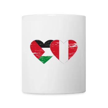 Drapeau de la Palestine Pérou coeur utilisé - Mug blanc - blanc - Devant